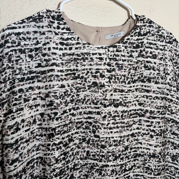 MM Lafleur Blouse Women's XS Printed Lined Short Sleeve Career Shirt Top - Picture 3 of 10